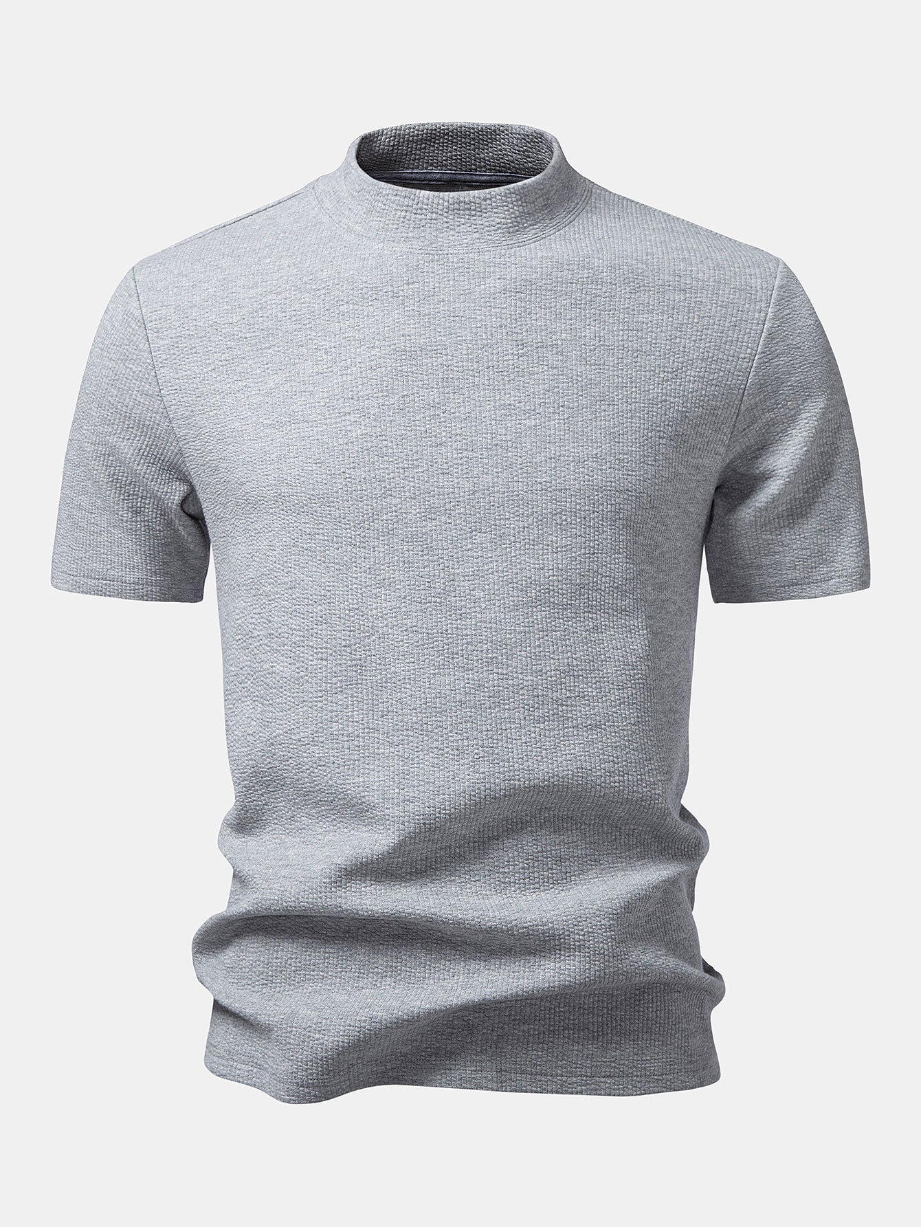 Ribbed Mock Neck T-Shirt - Image 6