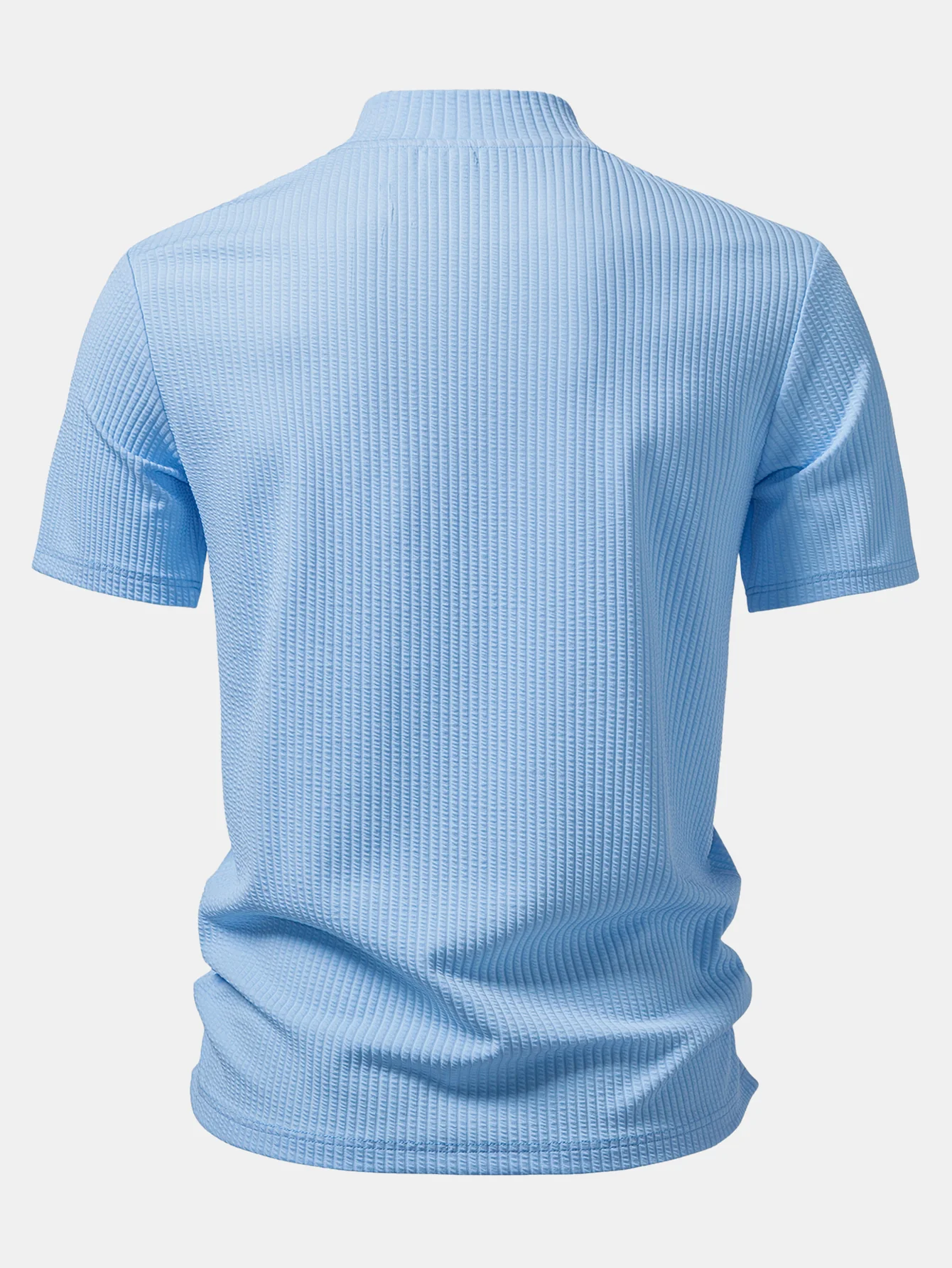 Ribbed Mock Neck T-Shirt & Drawstring Ribbed Shorts - Image 7