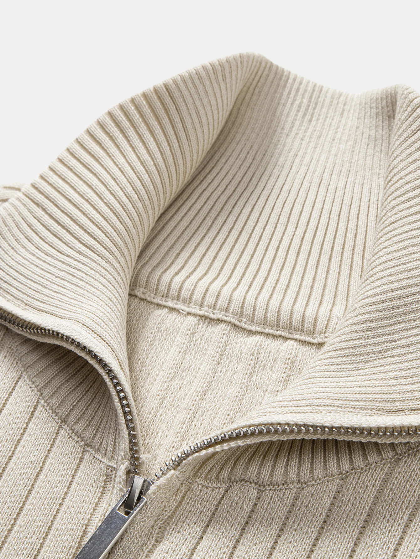 Ribbed Quarter Zip Knit Polo - Image 13