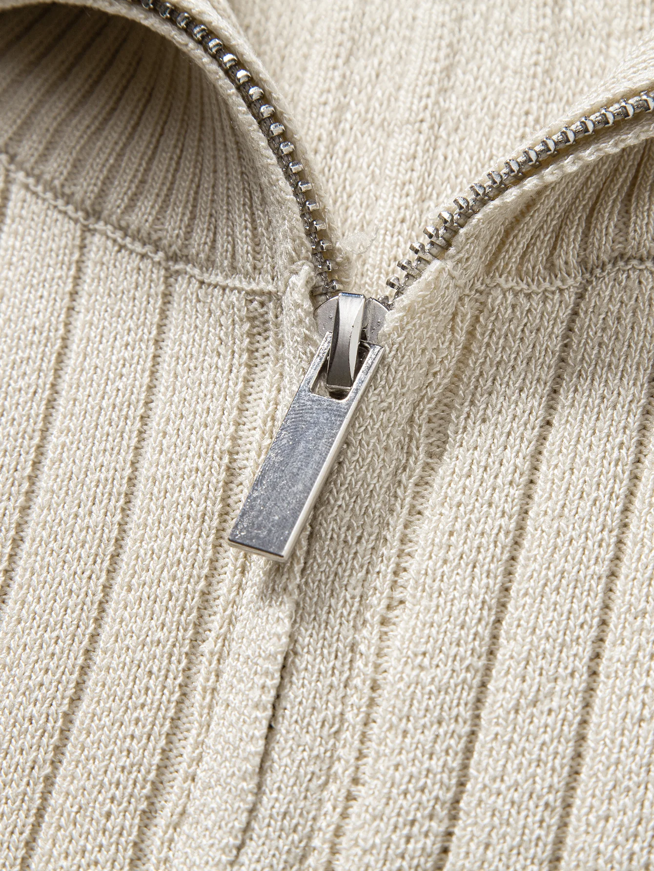 Ribbed Quarter Zip Knit Polo - Image 14