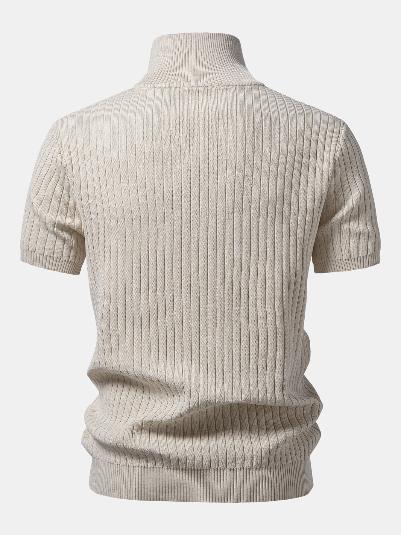Ribbed Quarter Zip Knit Polo - Image 2