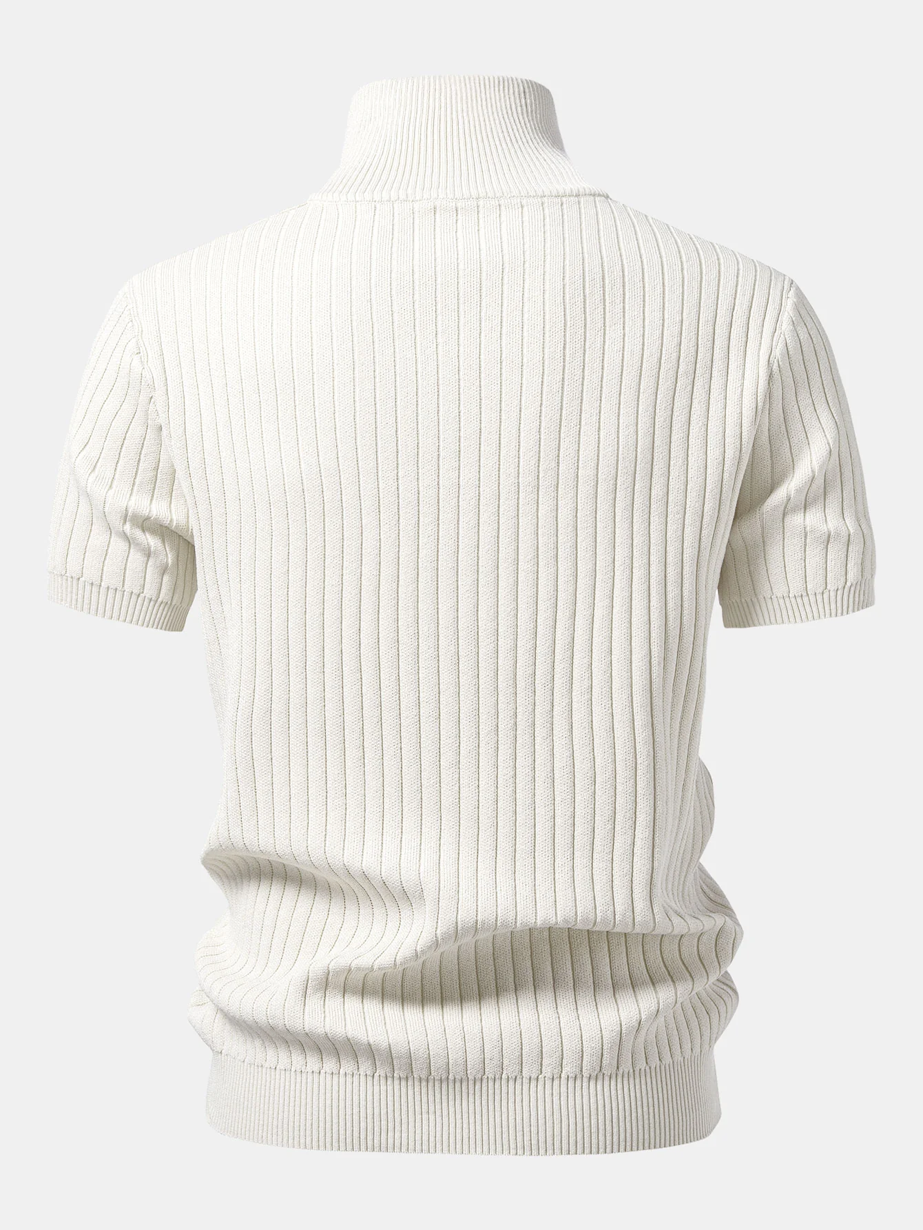 Ribbed Quarter Zip Knit Polo - Image 4