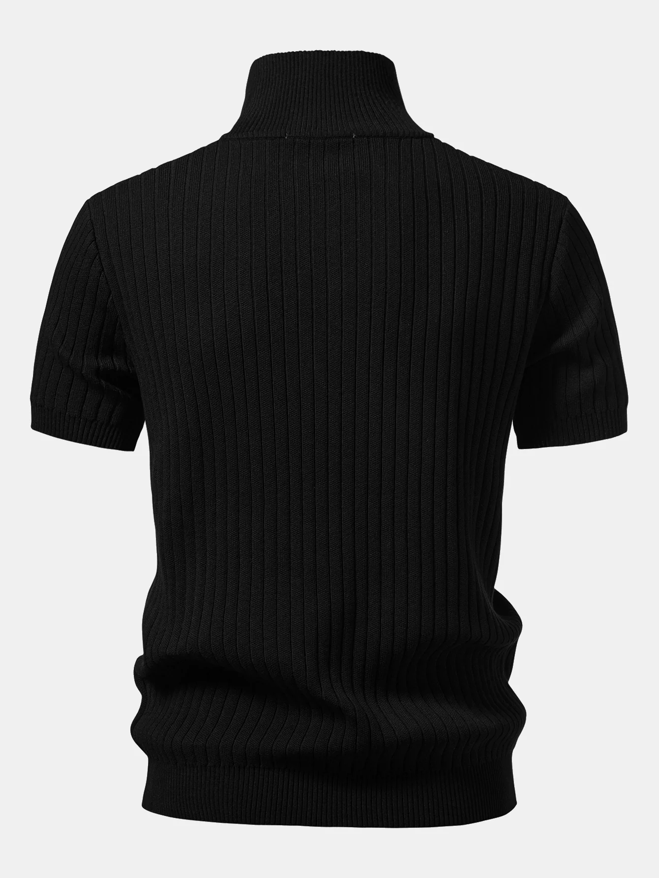 Ribbed Quarter Zip Knit Polo - Image 6