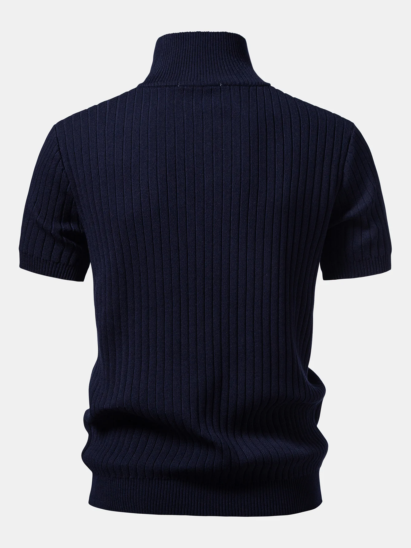 Ribbed Quarter Zip Knit Polo - Image 8