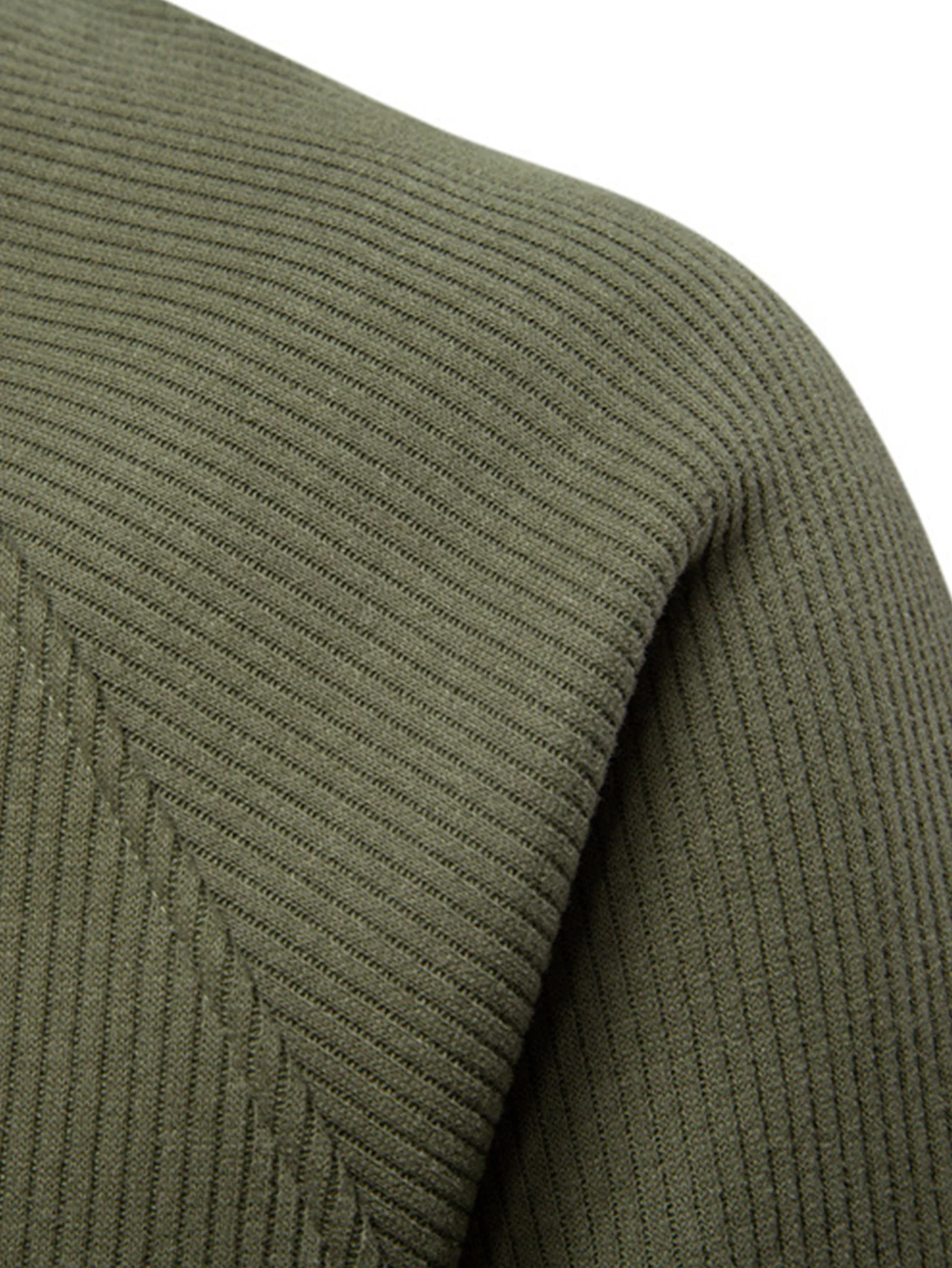 Geripptes Raglanärmel Viertel-Reißverschluss Sweatshirt - Image 10