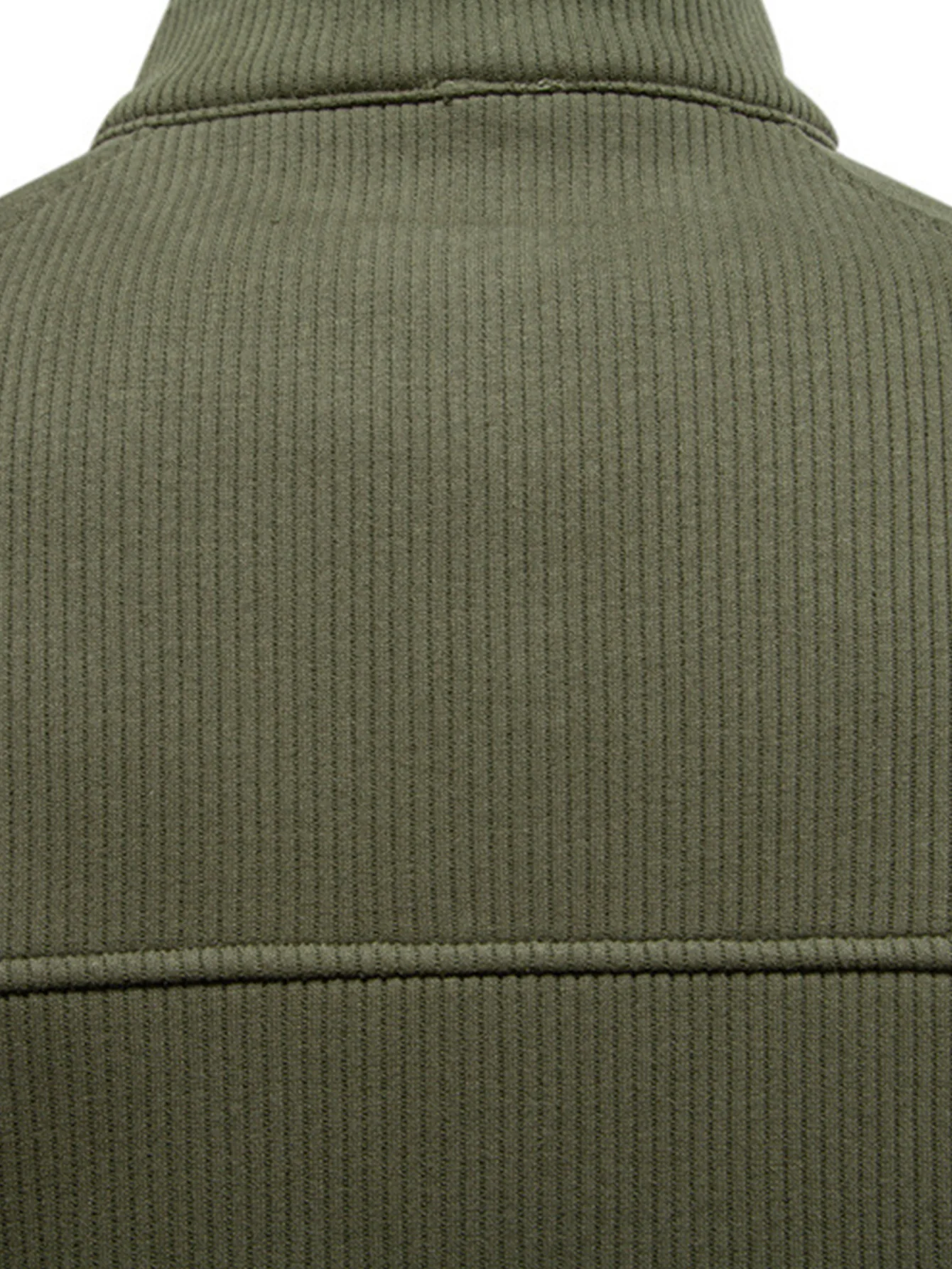 Geripptes Raglanärmel Viertel-Reißverschluss Sweatshirt - Image 12