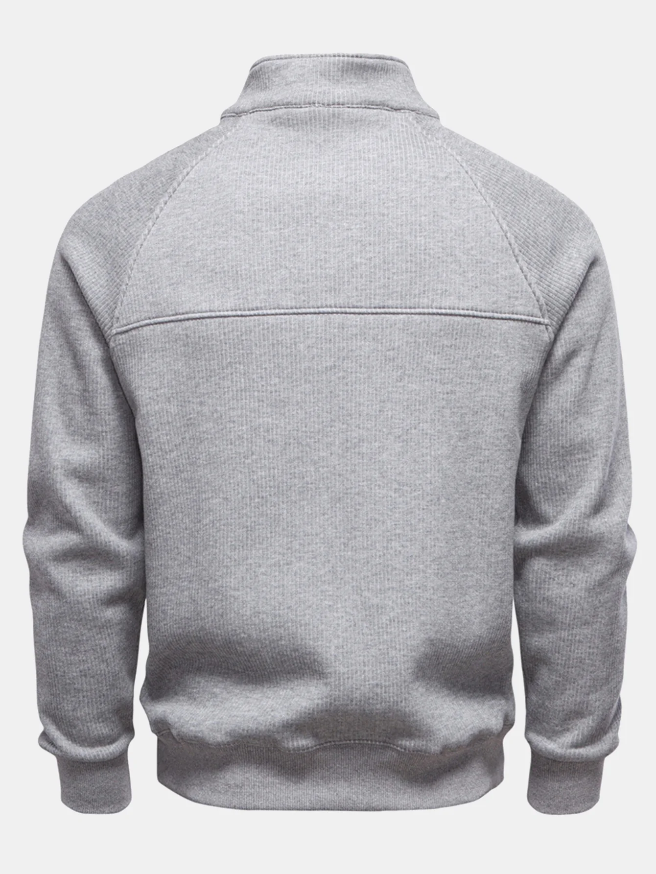 Geripptes Raglanärmel Viertel-Reißverschluss Sweatshirt - Image 8