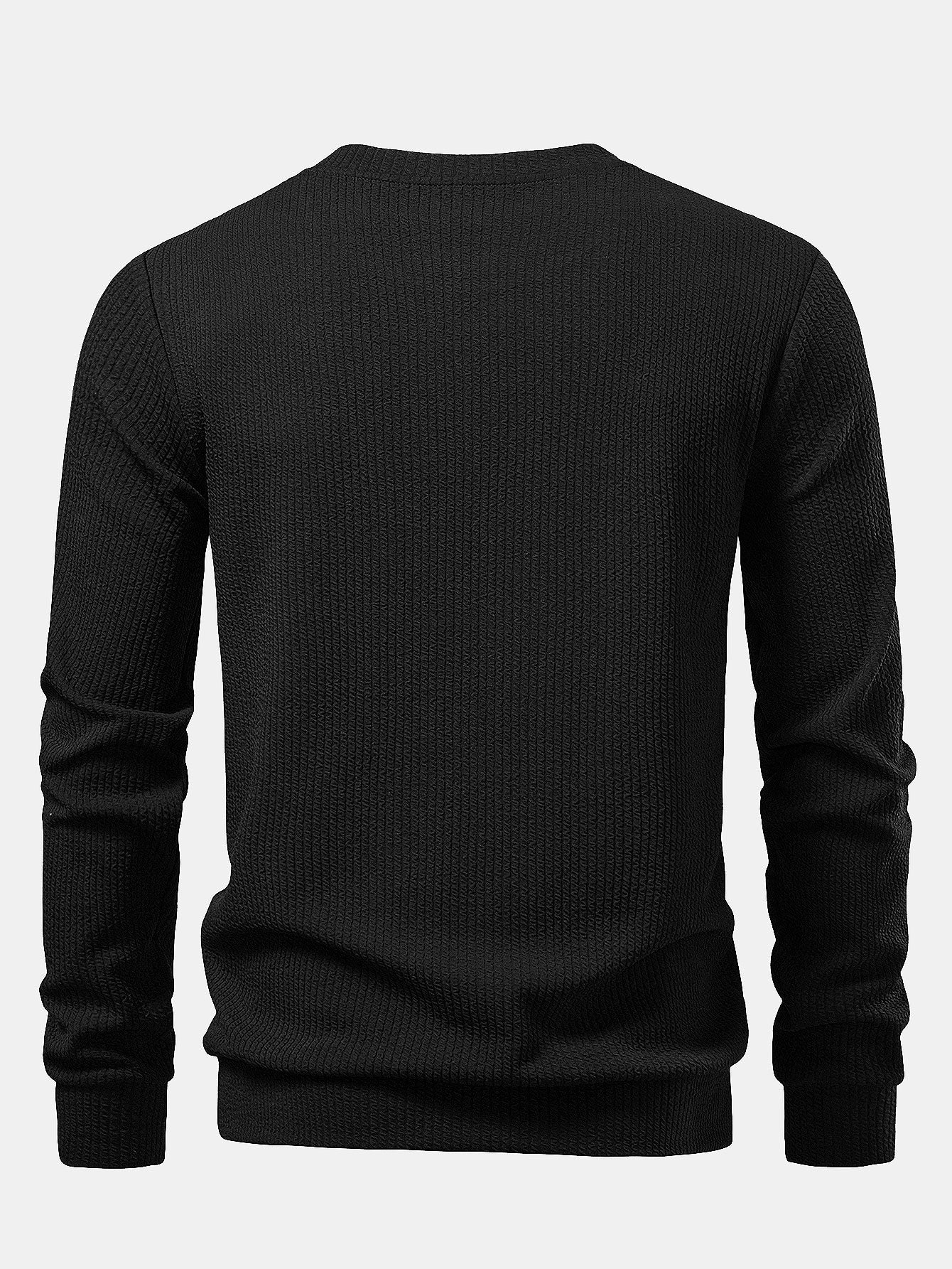 Geripptes strukturiertes Sweatshirt mit Rundhalsausschnitt - Image 6