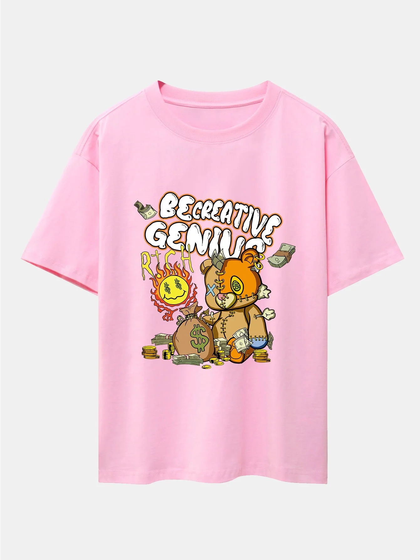 Reicher Bärenprint Drop Shoulder Oversize T-Shirt - Image 2