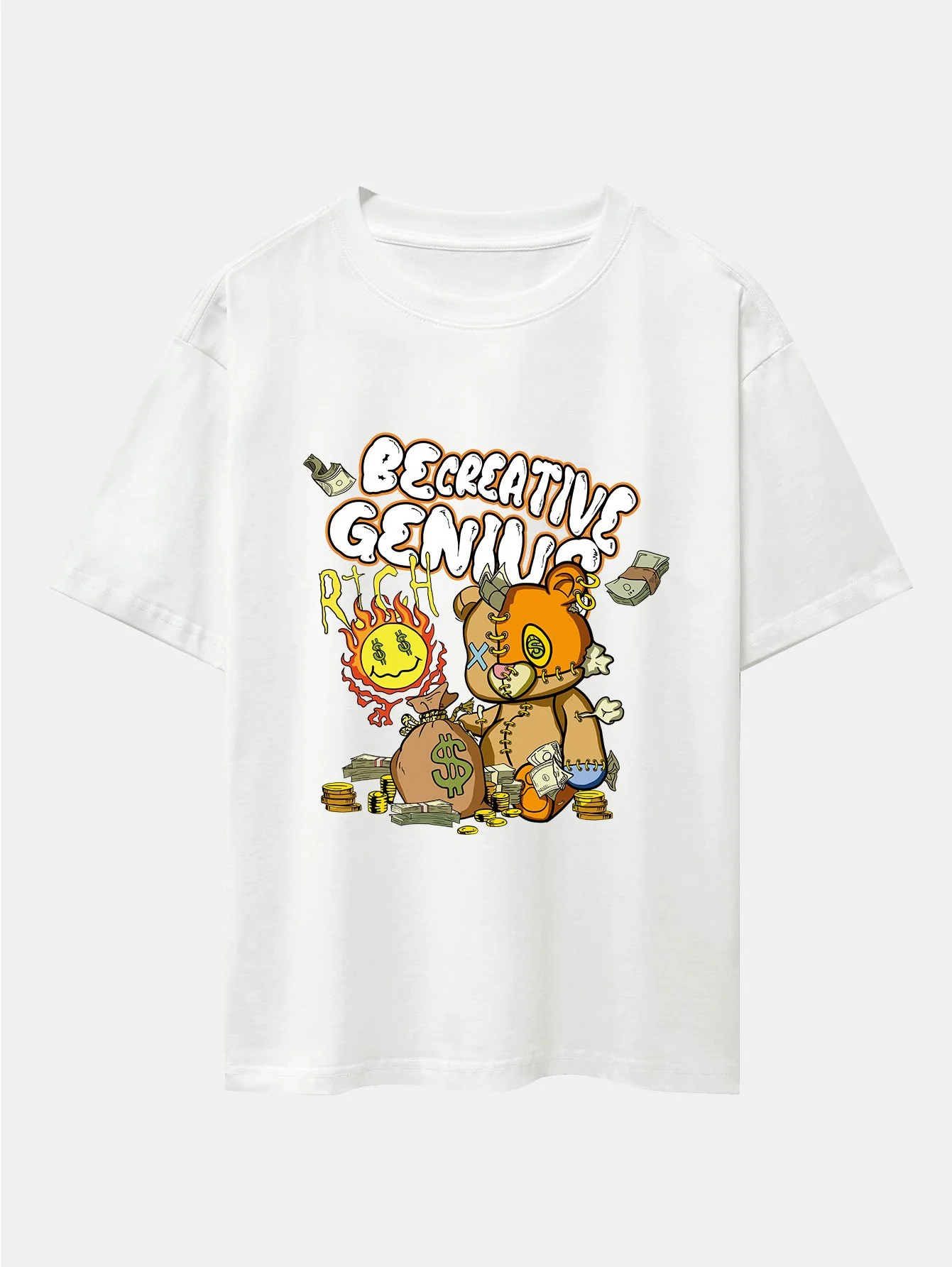 Reicher Bärenprint Drop Shoulder Oversize T-Shirt - Image 4