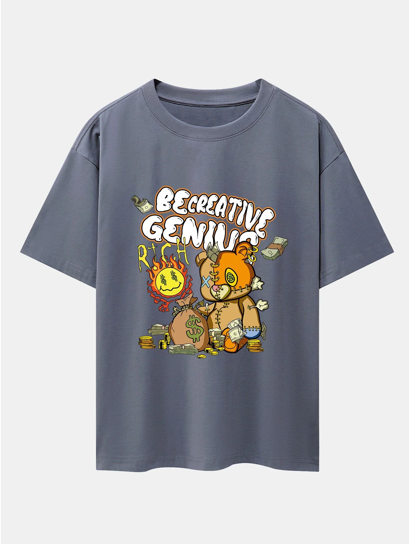 Reicher Bärenprint Drop Shoulder Oversize T-Shirt - Image 6