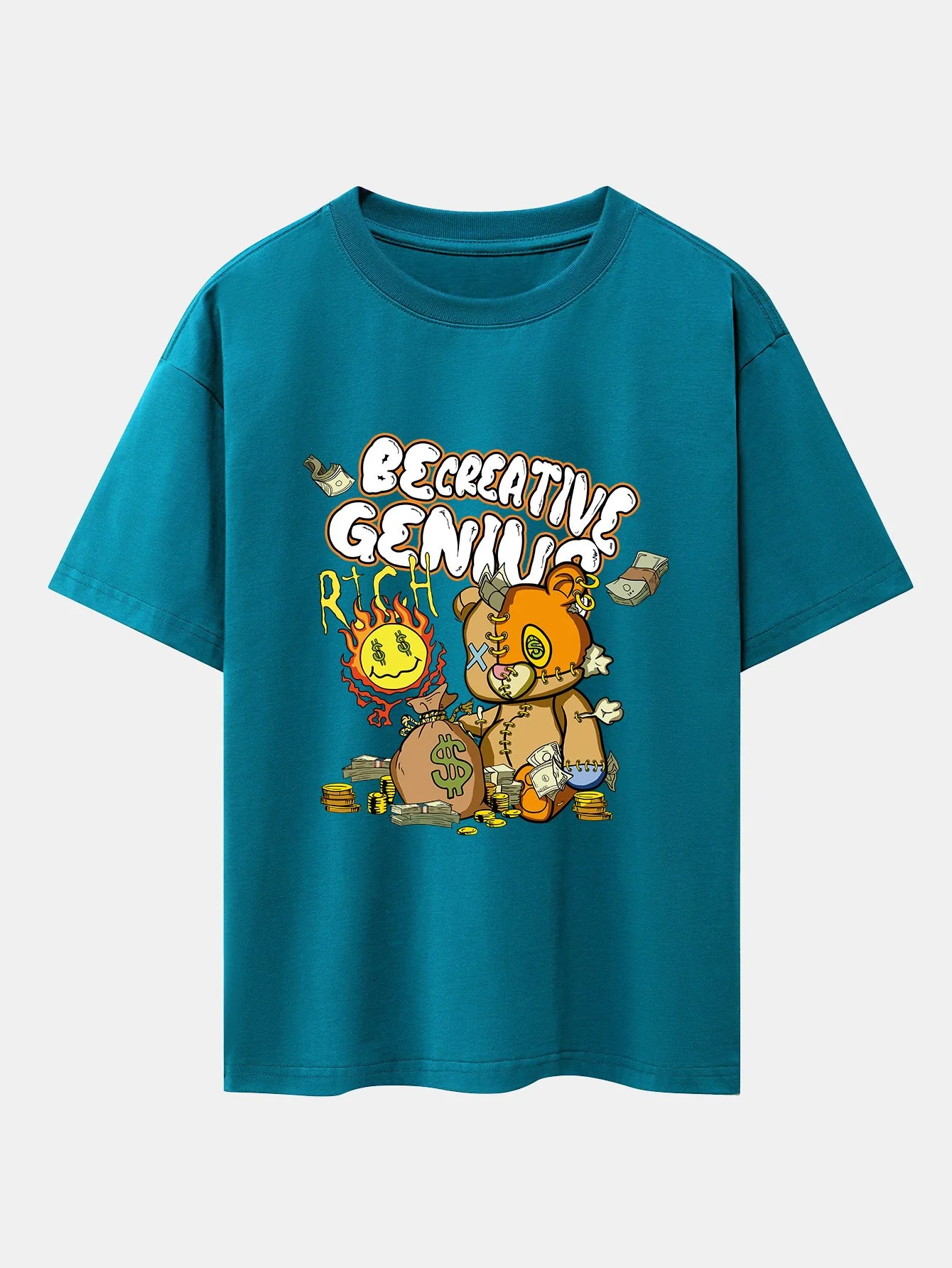Reicher Bärenprint Drop Shoulder Oversize T-Shirt - Image 7
