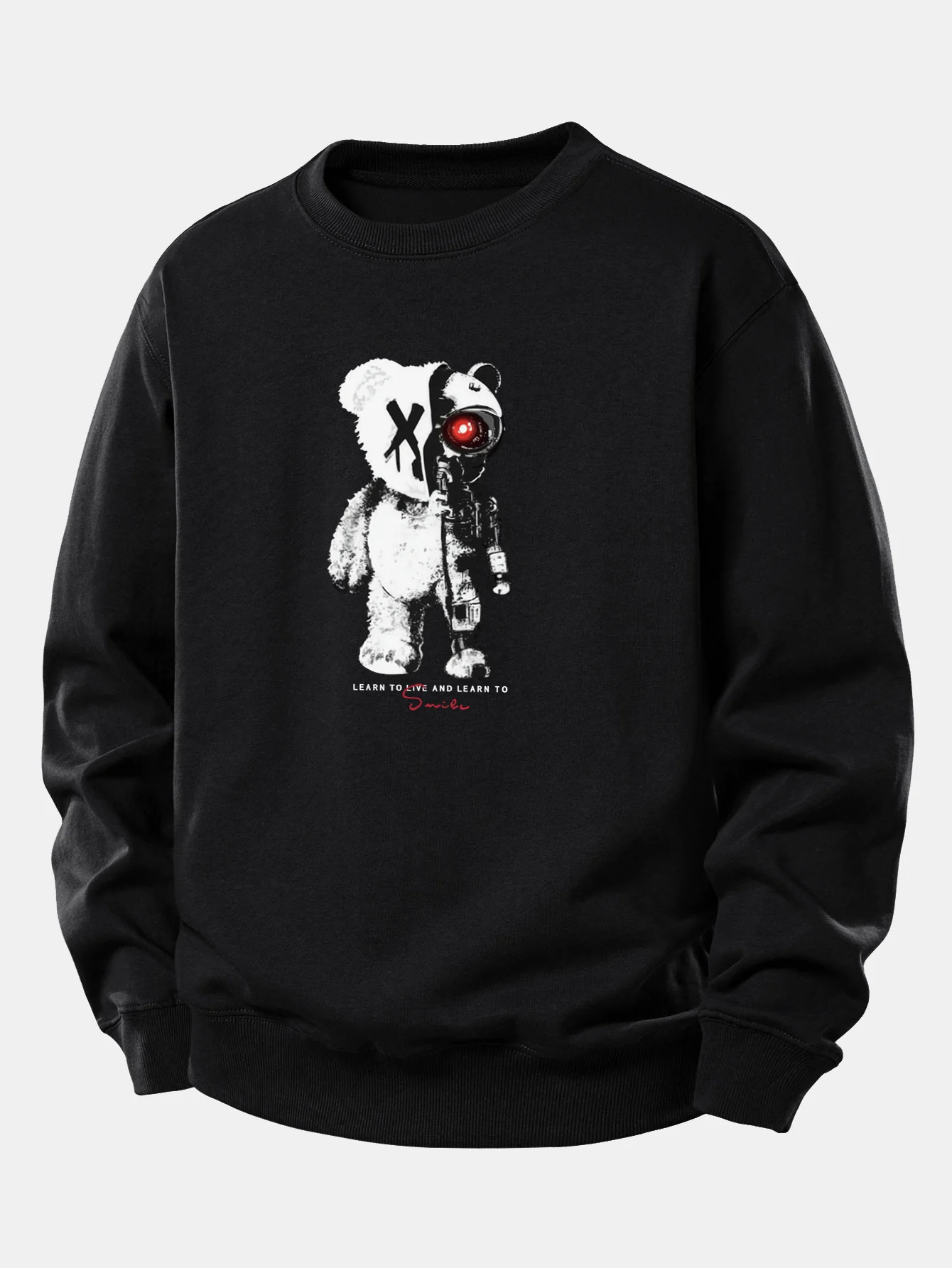 Robot Bear Print Relax Fit Sweatshirt