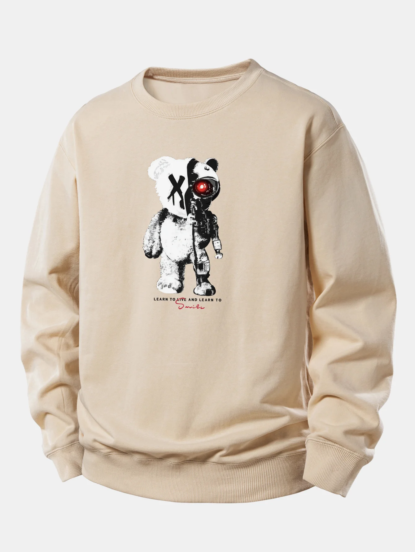 Robot Bear Print Relax Fit Sweatshirt - Image 2
