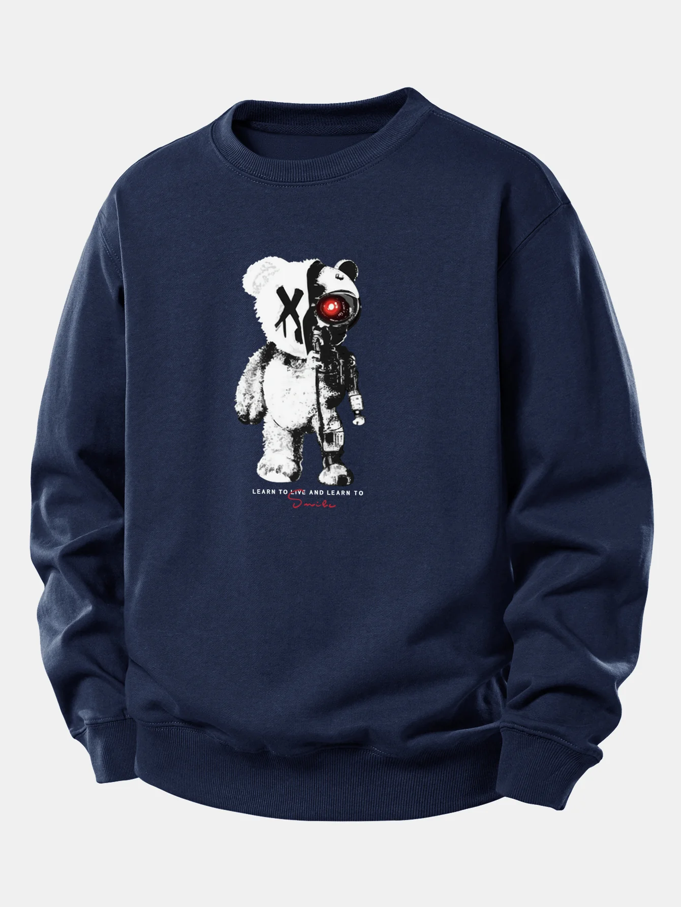 Robot Bear Print Relax Fit Sweatshirt - Image 3