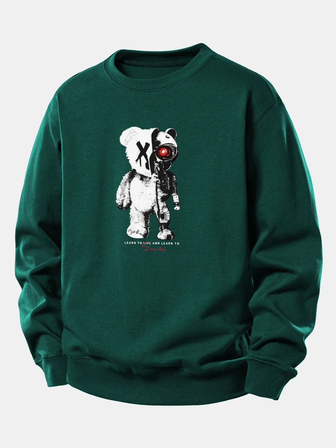 Robot Bear Print Relax Fit Sweatshirt - Image 4