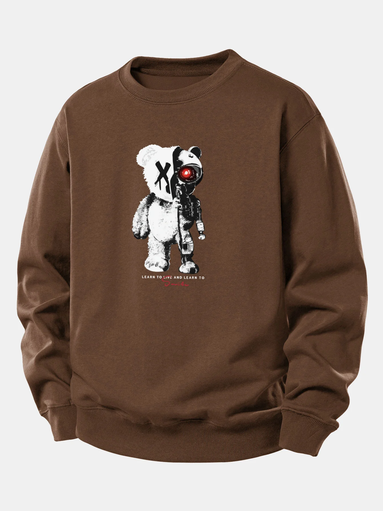 Robot Bear Print Relax Fit Sweatshirt - Image 5