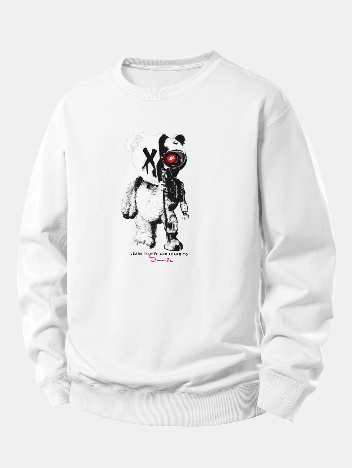 Robot Bear Print Relax Fit Sweatshirt - Image 6
