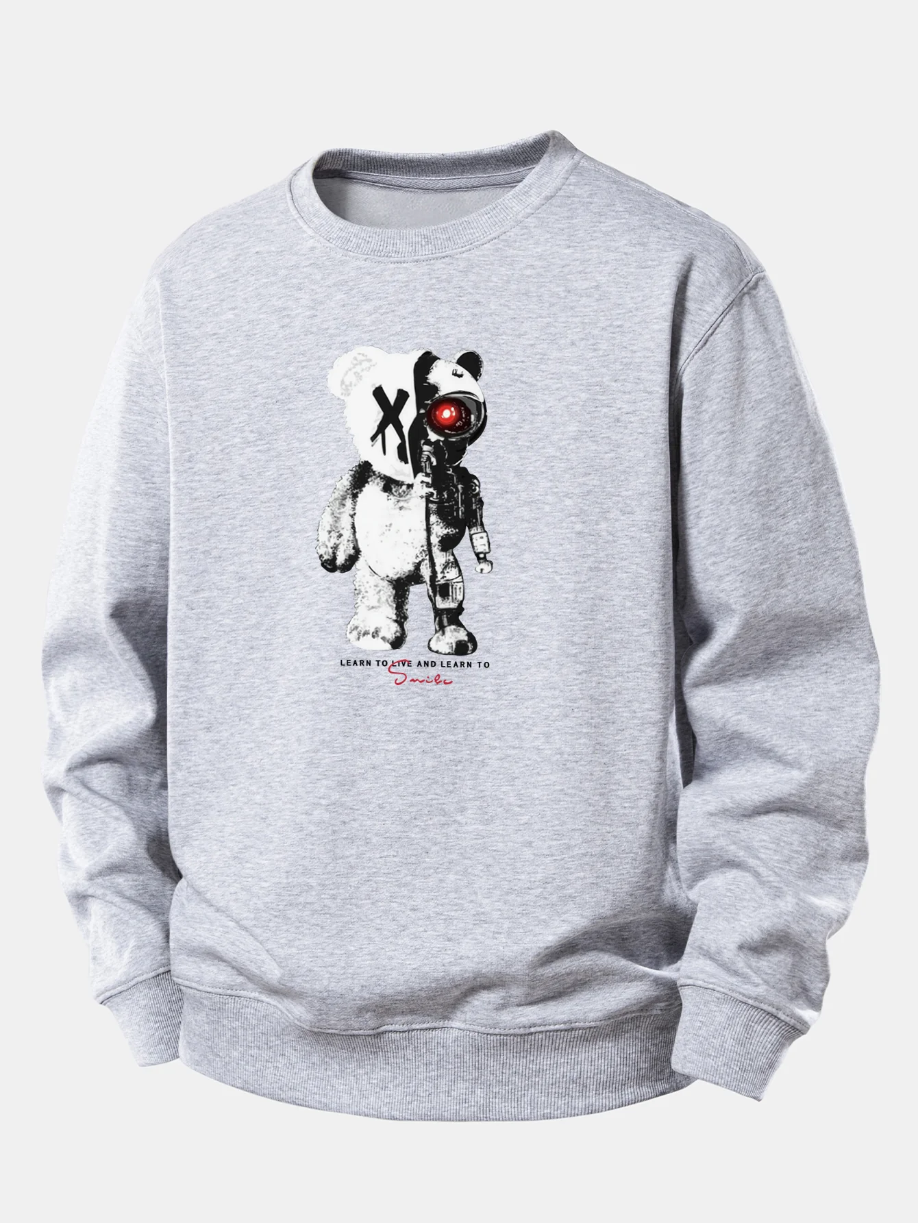 Robot Bear Print Relax Fit Sweatshirt - Image 8