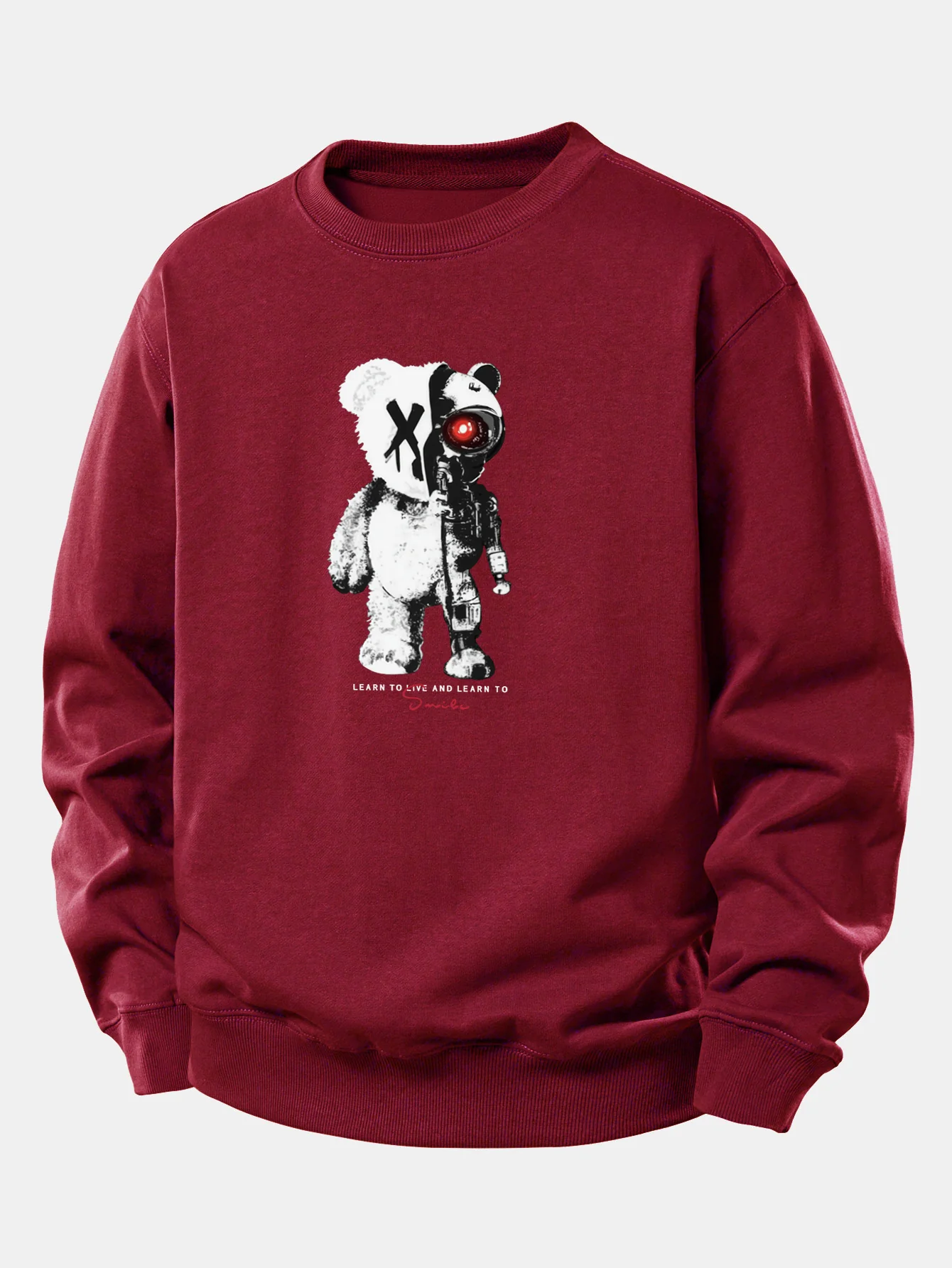 Robot Bear Print Relax Fit Sweatshirt - Image 9