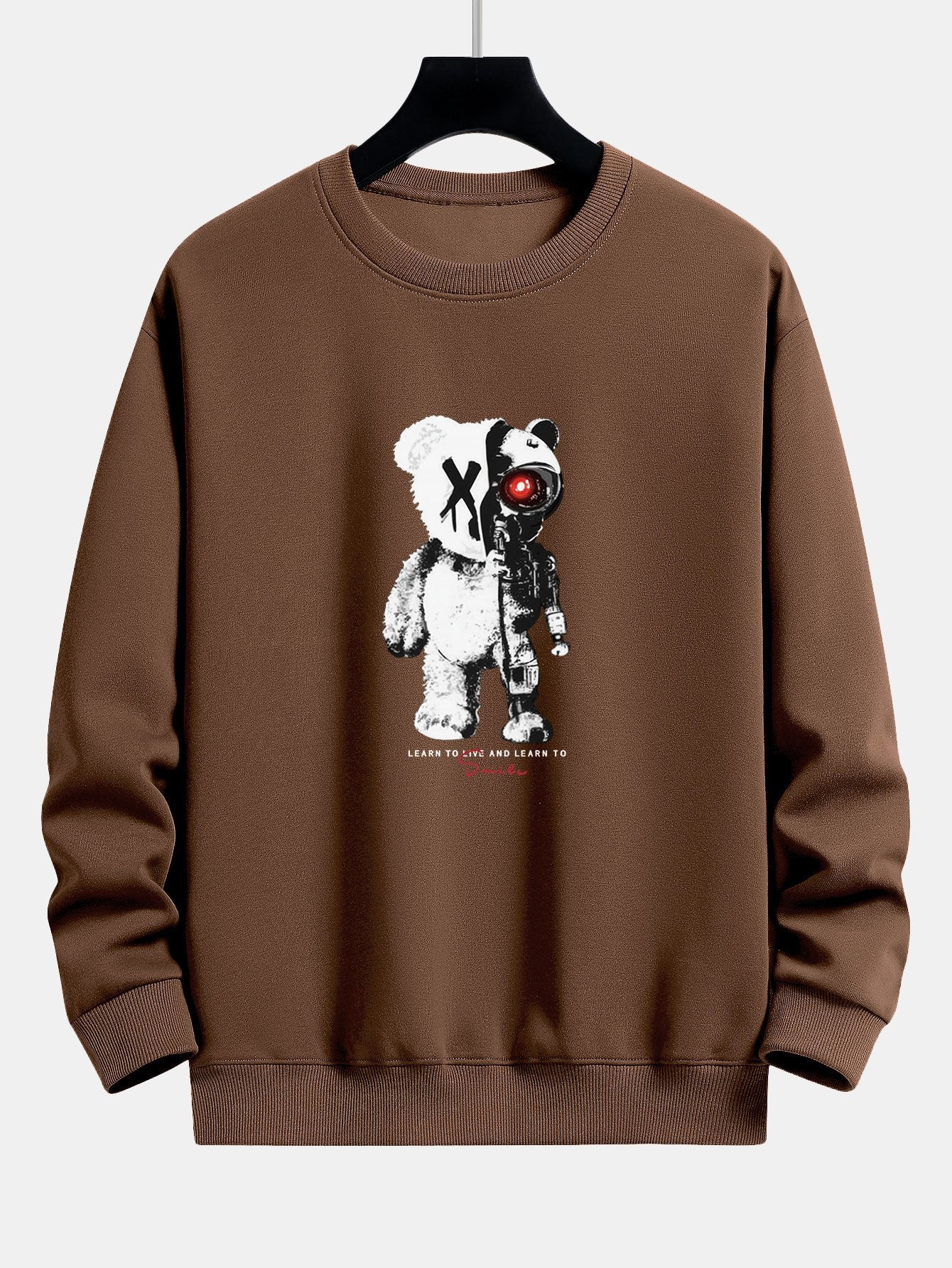 Robot Bear Print Relax Fit Sweatshirt - Image 3