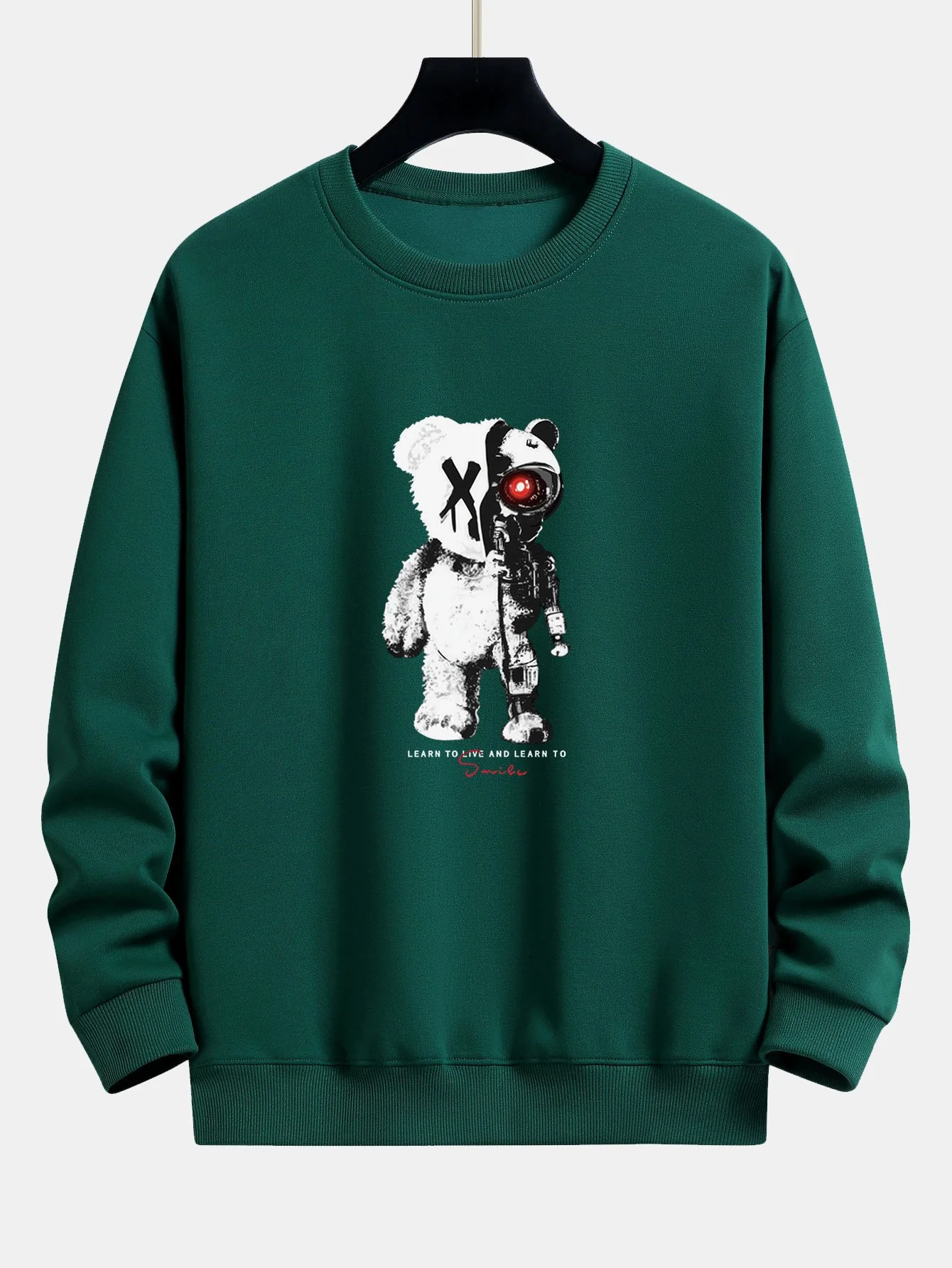 Robot Bear Print Relax Fit Sweatshirt - Image 4