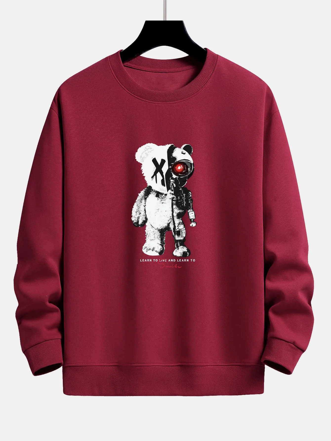 Robot Bear Print Relax Fit Sweatshirt - Image 5