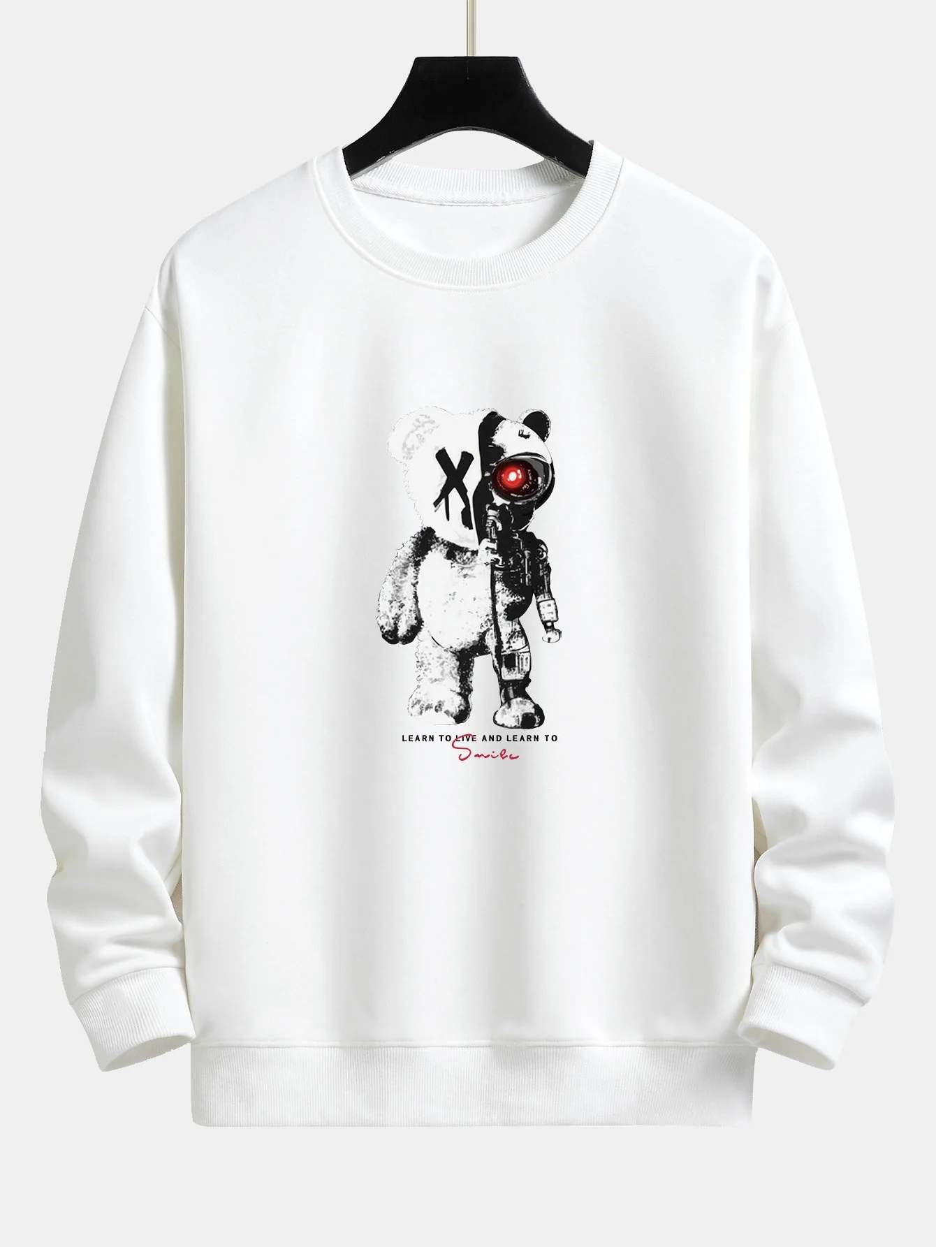 Robot Bear Print Relax Fit Sweatshirt - Image 8