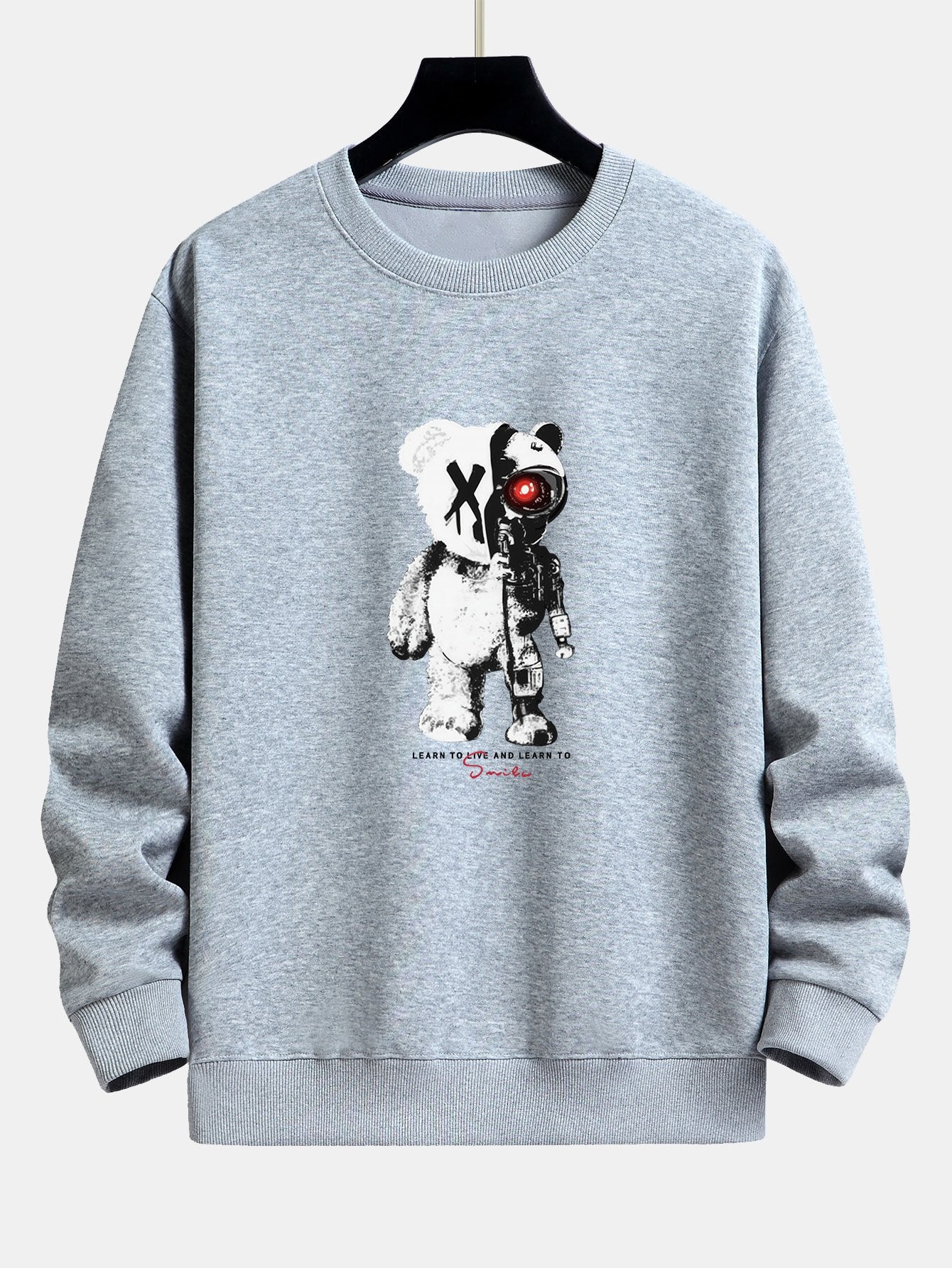 Robot Bear Print Relax Fit Sweatshirt - Image 9