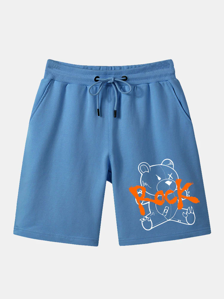 Rock Bear Print Mittellange Shorts - Image 2