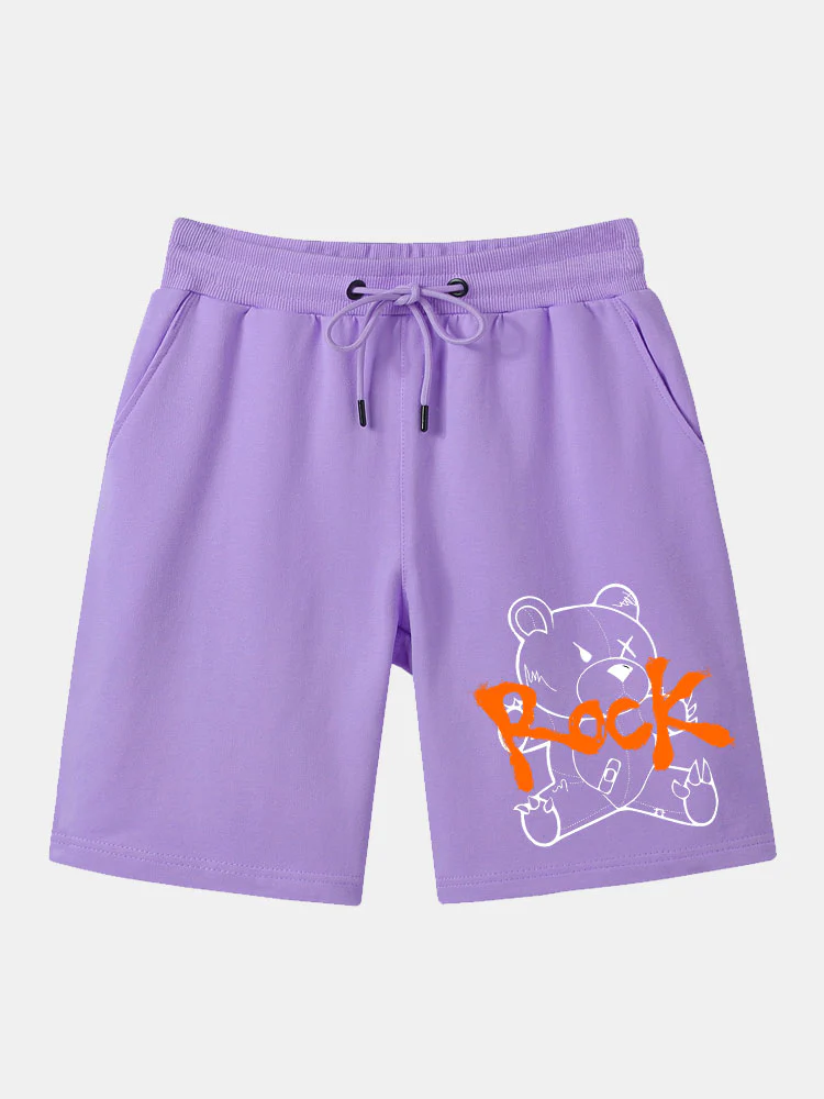 Rock Bear Print Mittellange Shorts - Image 3