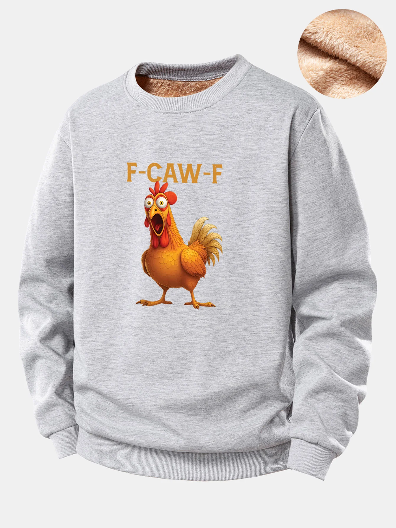 Rooster Print Teddy Fleece Lined Sweatshirt - Image 7