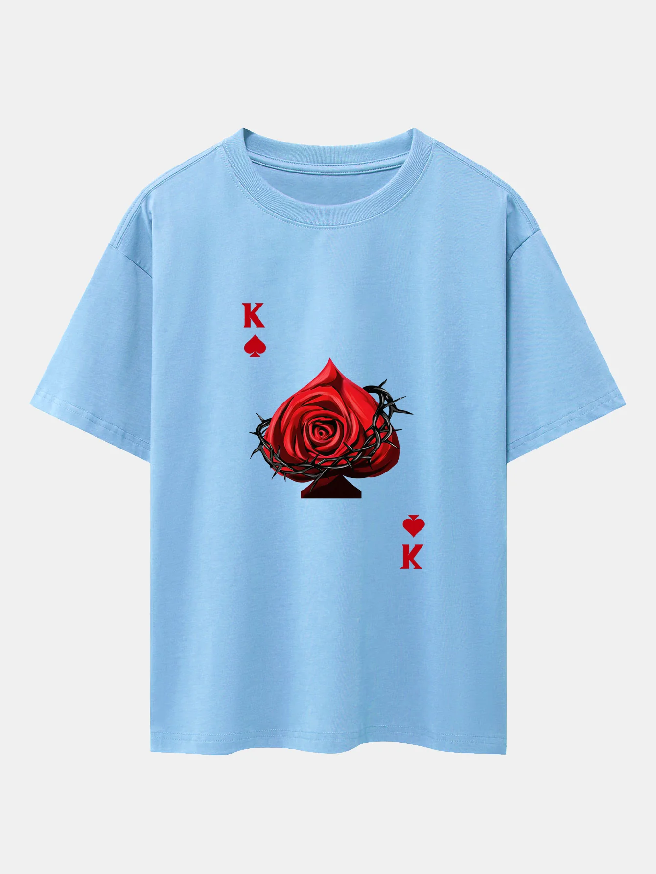 Rose K Print Drop Shoulder Oversize T-Shirt - Image 13