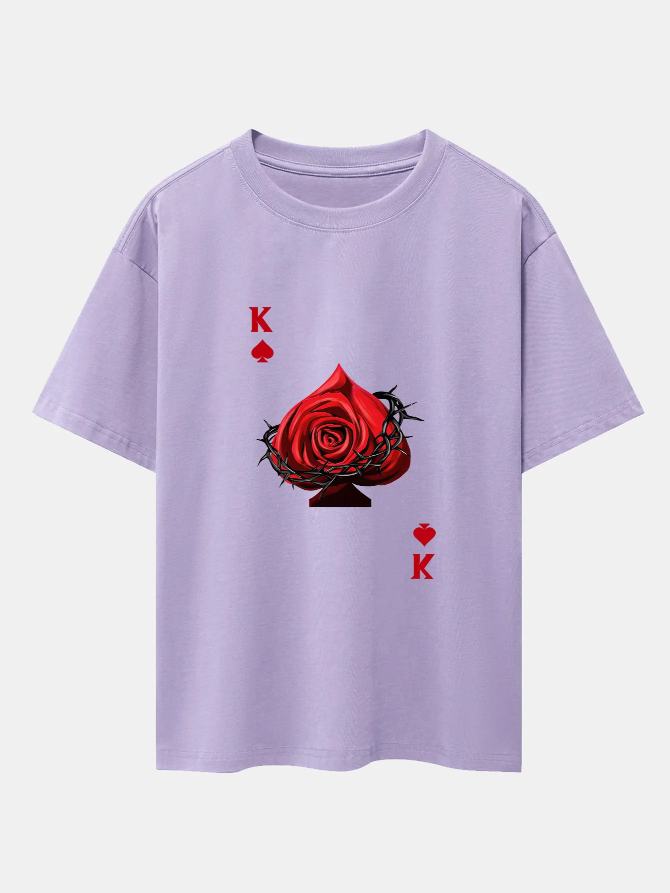 Rose K Print Drop Shoulder Oversize T-Shirt - Image 14