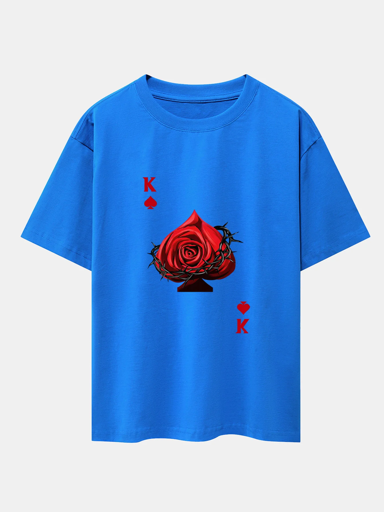 Rose K Print Drop Shoulder Oversize T-Shirt - Image 6