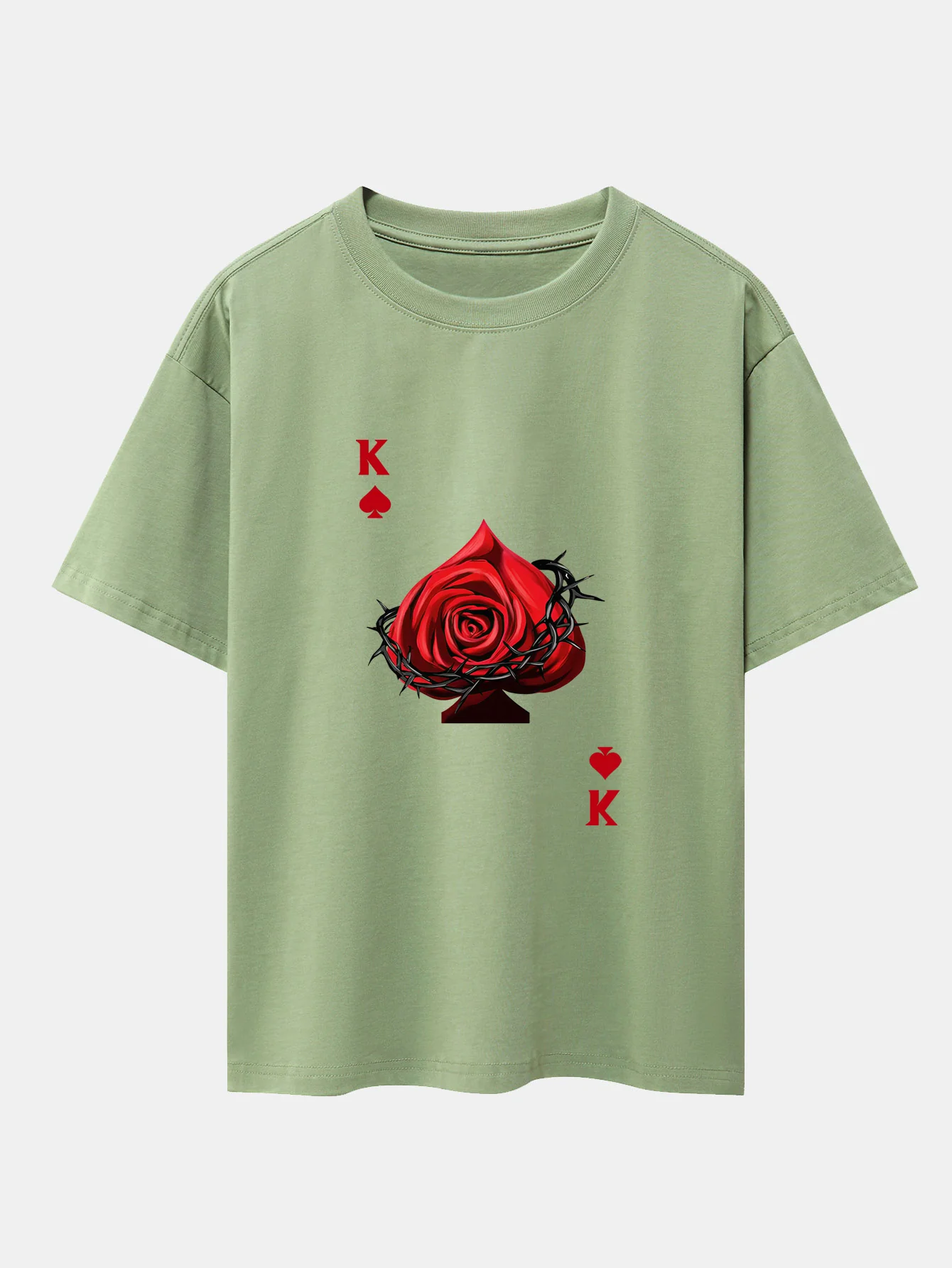 Rose K Print Drop Shoulder Oversize T-Shirt - Image 7