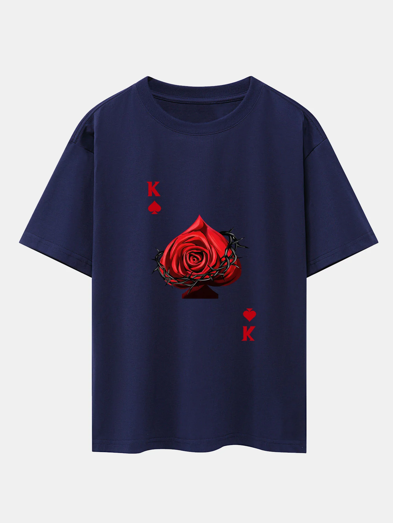 Rose K Print Drop Shoulder Oversize T-Shirt - Image 9
