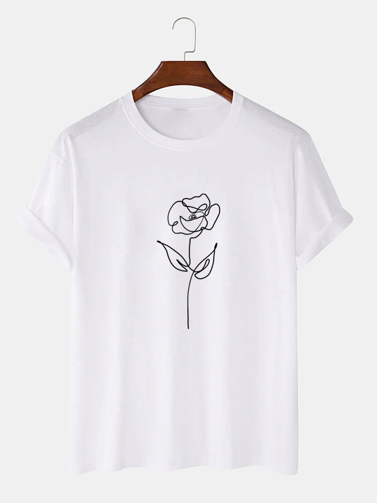 Rose Line Grafik T-Shirt - Image 2