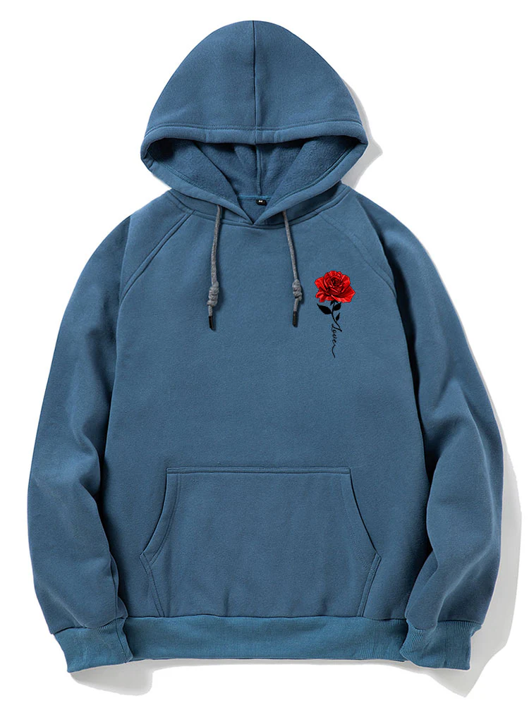 Rose Love Print Hoodie - Image 10
