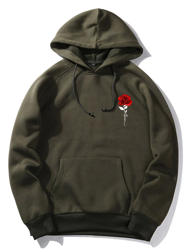 Rose Love Print Hoodie - Image 11