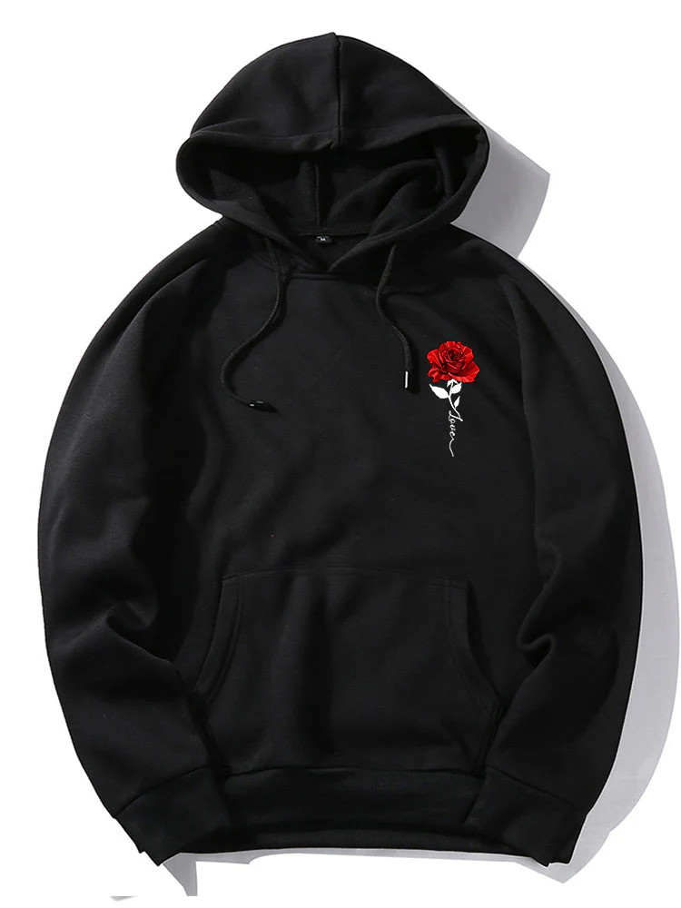 Rose Love Print Hoodie - Image 2