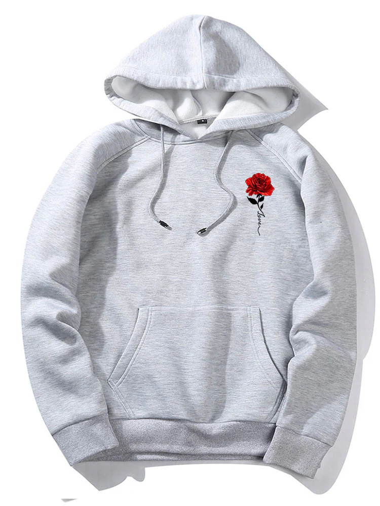 Rose Love Print Hoodie - Image 3