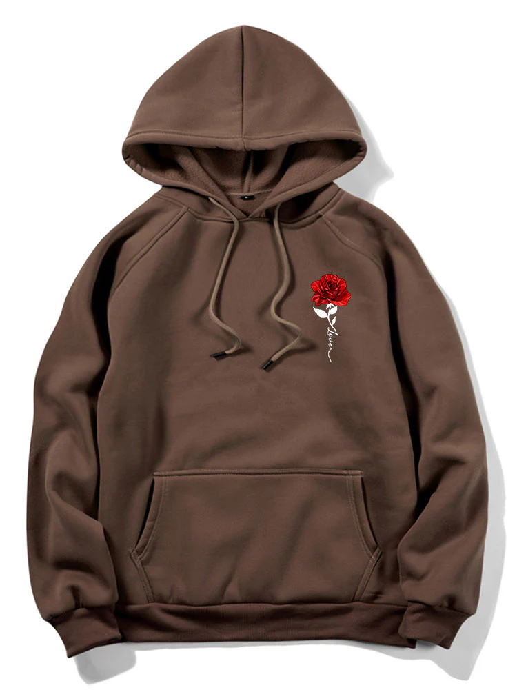 Rose Love Print Hoodie - Image 4