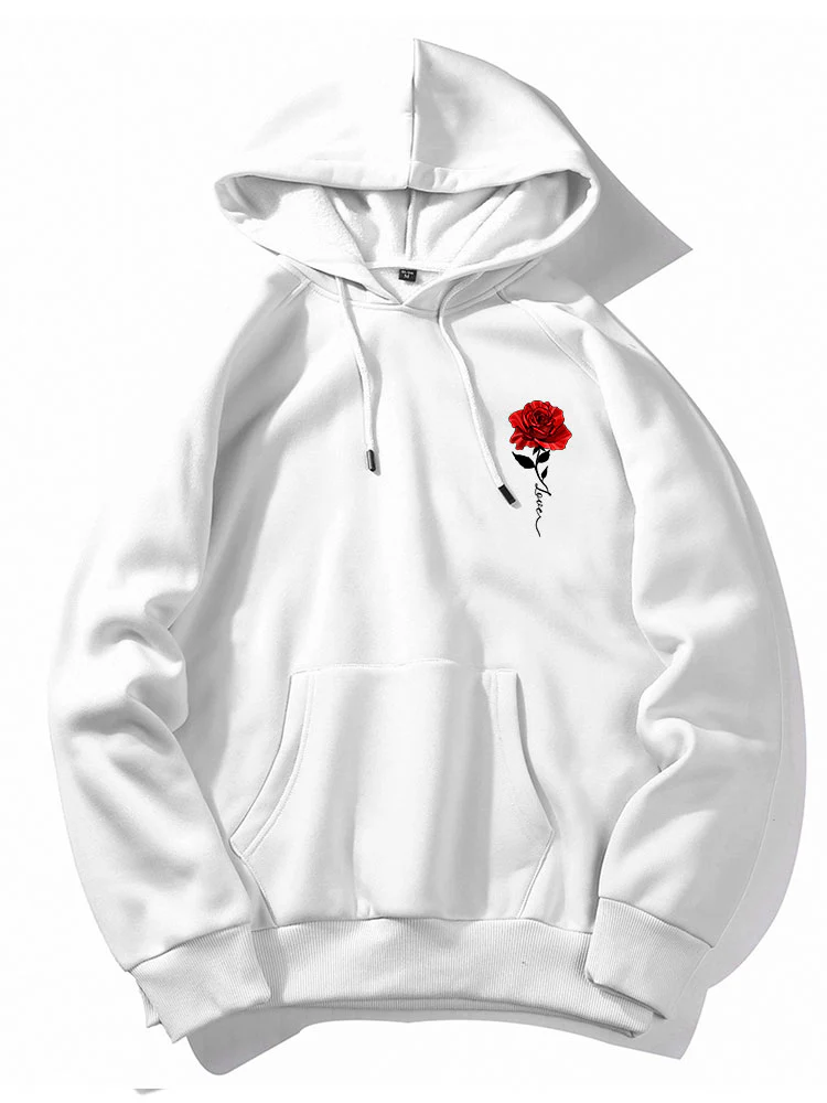 Rose Love Print Hoodie - Image 5