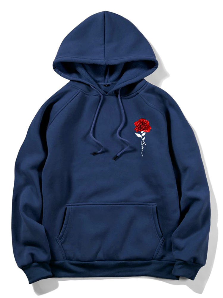 Rose Love Print Hoodie - Image 7