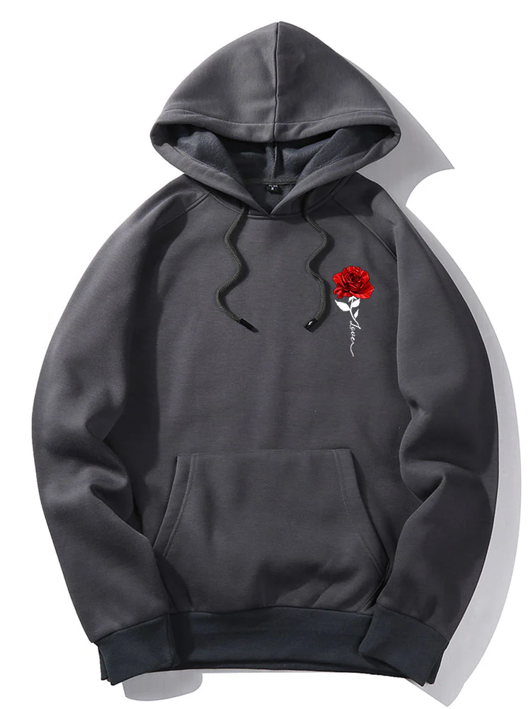 Rose Love Print Hoodie - Image 8