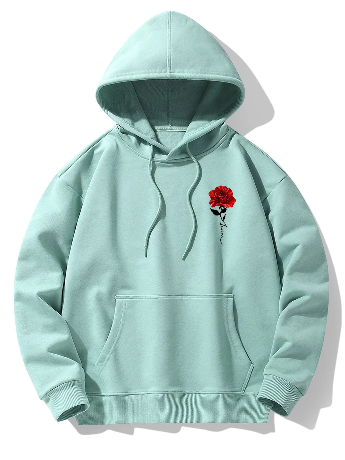 Hoodie aus Baumwollmischung mit Rosenmuster - Image 6