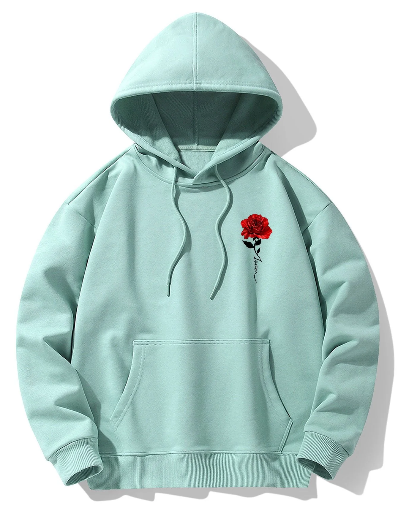 Rose Print Baumwollmischung Hoodie & Jogginghose - Image 11