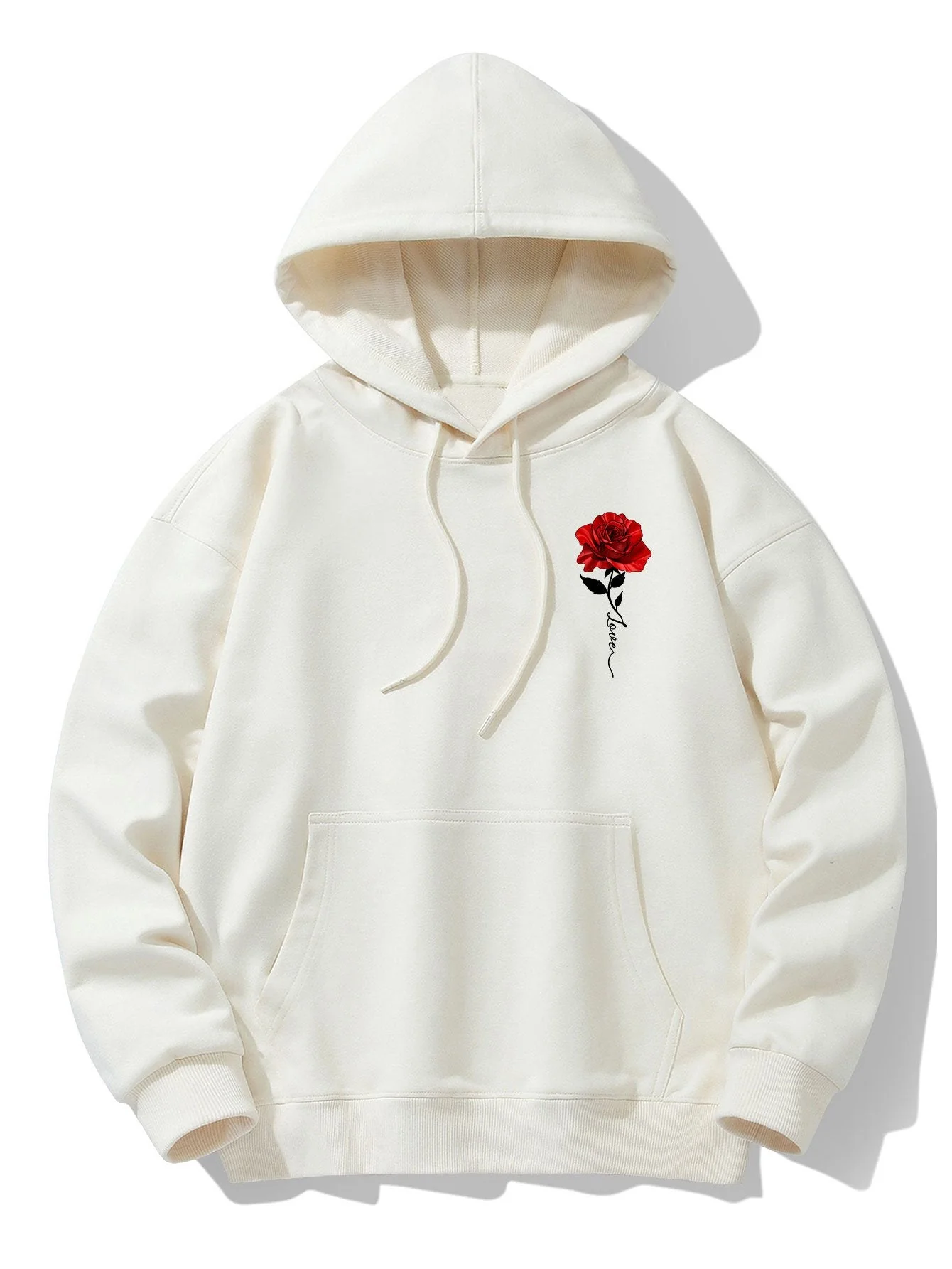 Rose Print Baumwollmischung Hoodie & Jogginghose - Image 8