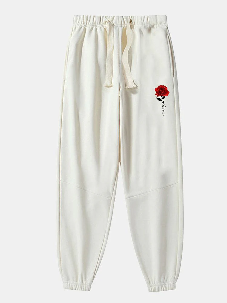 Rose Druck Baumwollmischung Jogginghose - Image 2